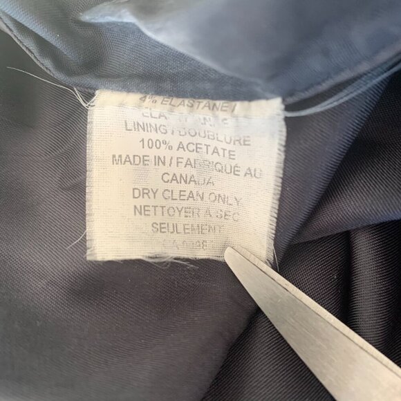 Vintage 90s Holt Renfrew Navy Pinstripe Straight Pencil Skirt - Picture 8 of 12